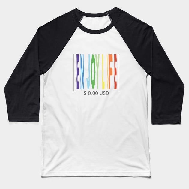 Enjoy life barcode Baseball T-Shirt by CatchyFunky